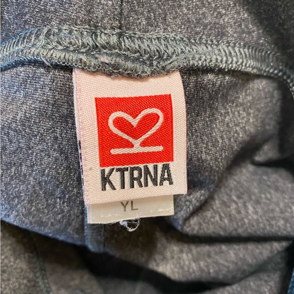 KTRNA activewear girls high waisted charcoal gray fold over dance short. - Picture 6 of 7